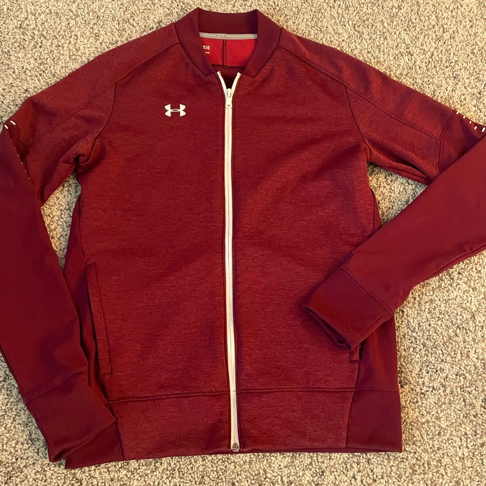 under armour zip up running jacket, like new, womens medium tall